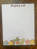 Veg & Fruit Shopping List Notepad, 50 Sheets, 5"x6.5" Notepad