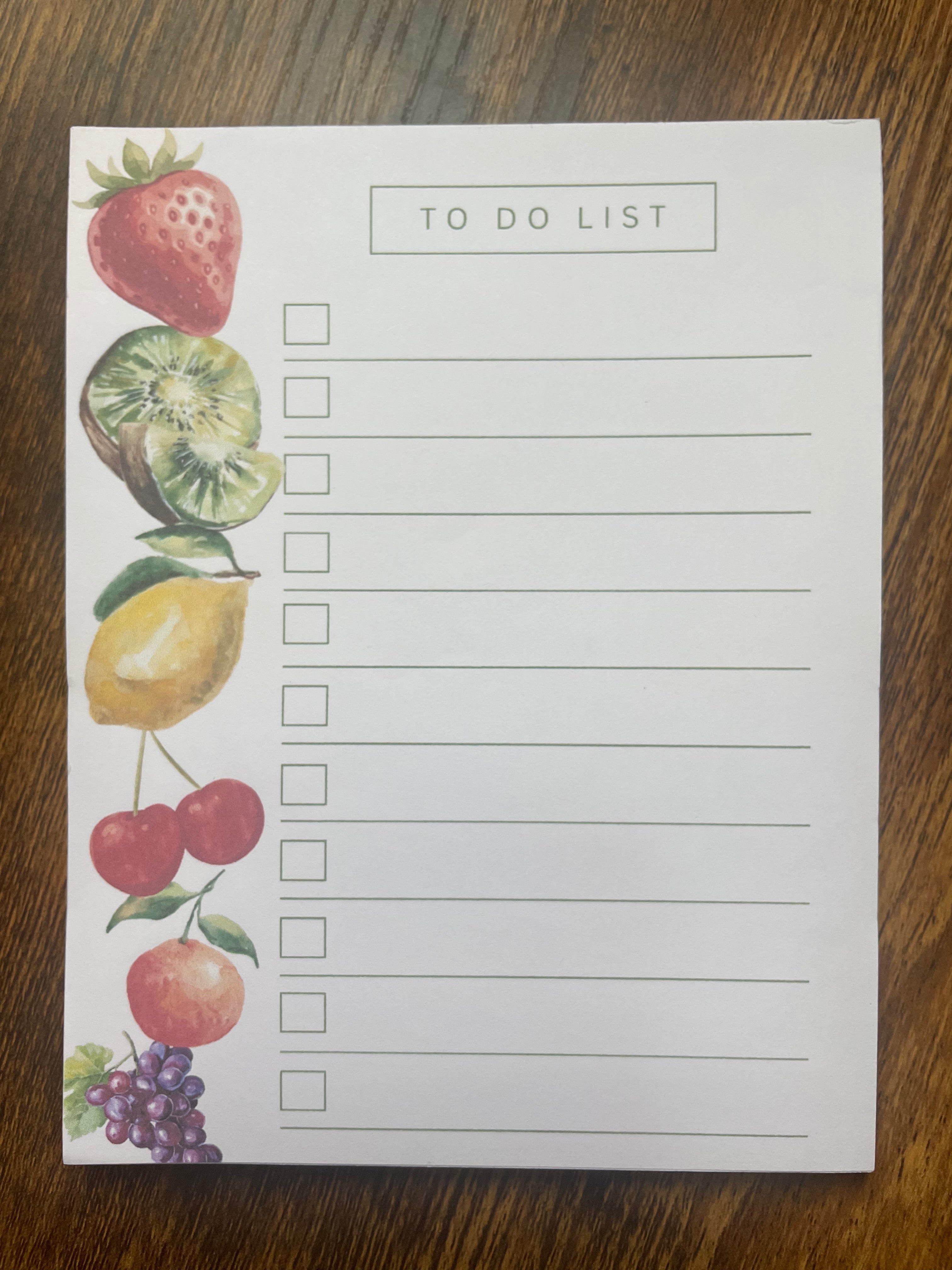 Vintage Fruit To-Do List Notepad,50 Sheets, 5"x6.5" Notepad