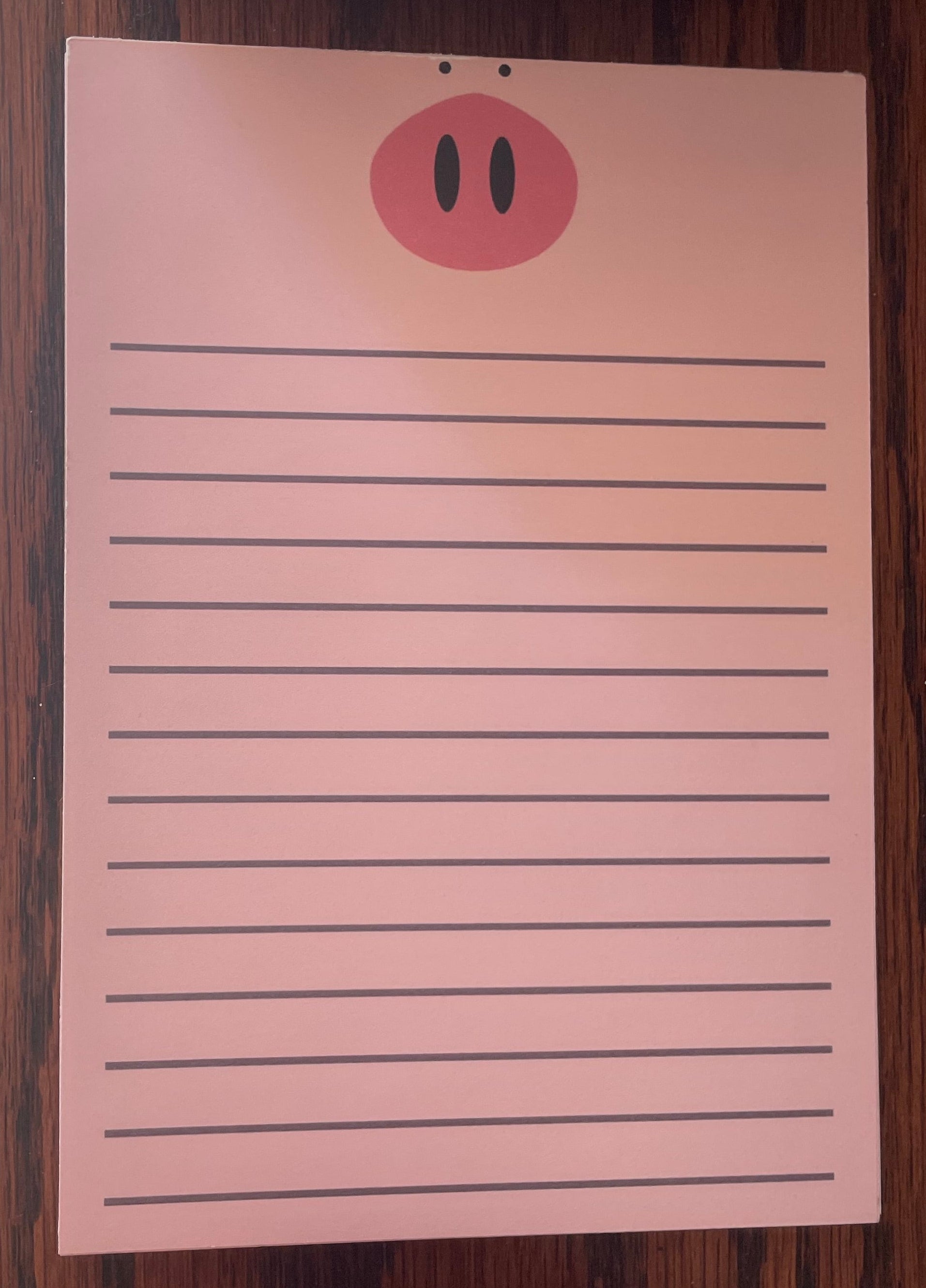 Pink Piggy Notepad, 5"x7", 50 Sheets