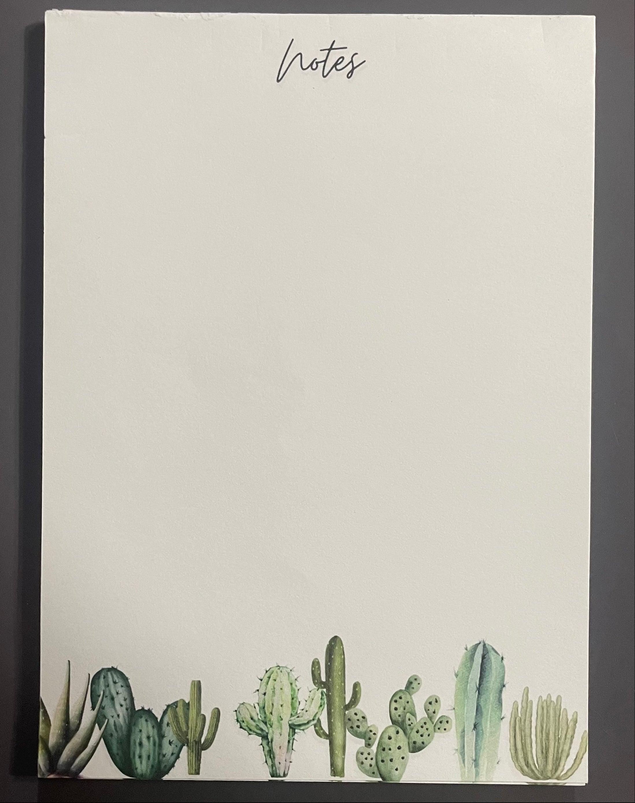 Cactus Cutesy Notepad, 50 Sheets, 5"x7" Notepad