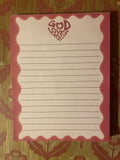 God Loves Me Notepad, 50 Sheets, 5.5"x6.5" Notepad
