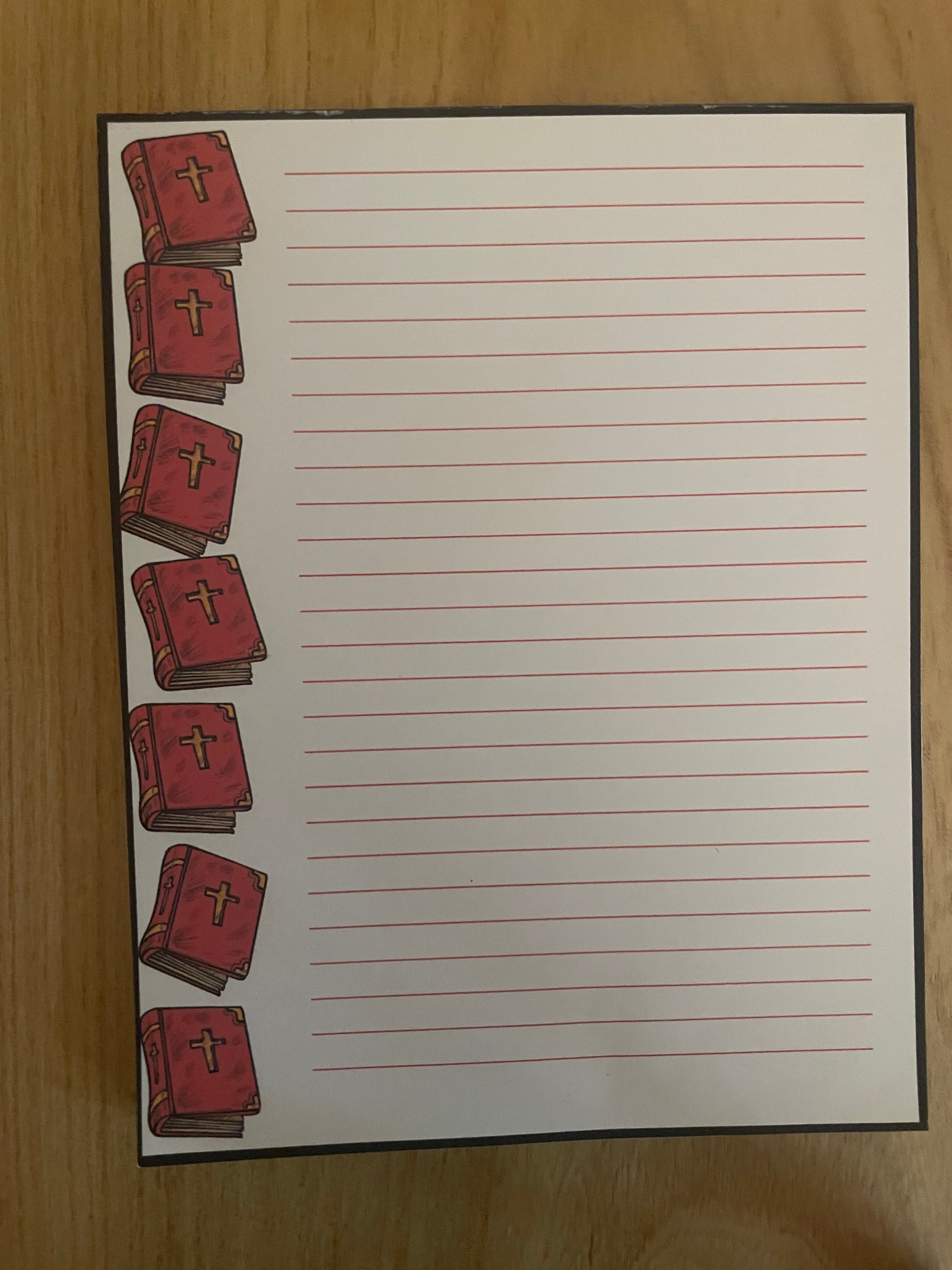 Bible Stack Side Border Notepad, 50 Sheets, 5"x6.5" Notepad